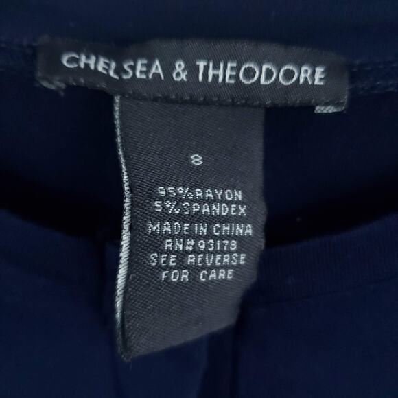 Chelsea & Theodore Nautical Shirt Dress 8 Navy Blue - Picture 4 of 8